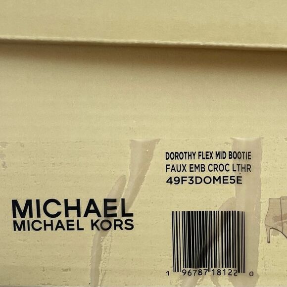 Michael Kors Ivory Croc-Embossed Booties - Picture 4 of 10